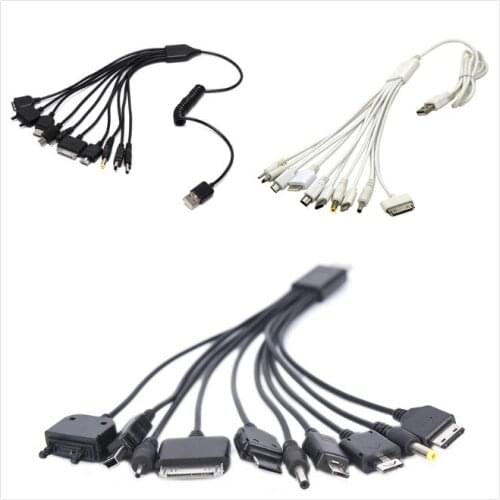1pcs 10 In 1 Multifunction USB Cable Charger USB Adapter Data Wire For Phone Laptop PC Cables Data Transfer Cable Universal