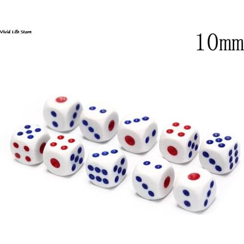 New 10PCS/pack Standard 10mm Dice Set D6 Acrylic For Playing Game Small Dice