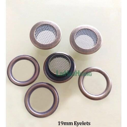 1000sets/lot 19mm metal brass mesh eyelets washer metal grommet antique brass color+Hand tool + power tool