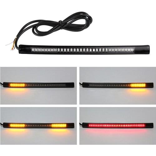48SMD Auto Two-color Auxiliary Light LED Highlight Light Strip License Plate Light Brake Reverse Turn Signal Motorcycle Light