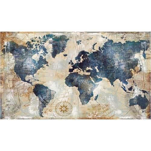 70x120cm Vintage Watercolor World Map Painting Canvas Painting Posters and Prints Wall Picture for Living Room Decor