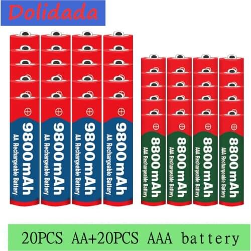 AA+AAA battery 1.5V AA 9800 mAh+1.5V AAA 8800 mAh Alkaline1.5V Rechargeable Battery For Clock Toys Camera battery