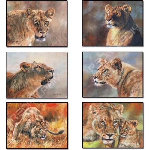Diamond Embroidery Lion Family Animal DIY 5D Diamond Painting Rhinestones Cross Stitch Full Square/Round Diamond Mosaic Pictures