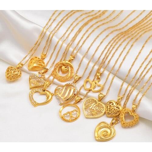 Anniyo Charm Heart Dolphin Pendant Necklaces for Women Girsl Fashion Couple Party Jewelry Birthday Gifts #244006