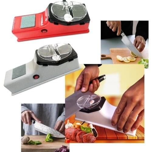 Automatic Electric Knife Sharpener Kitchen Professional USB Rotary Stone Sharpener Easy Fast Knife Scissor Sharpening Home