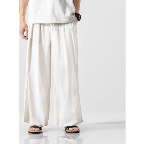 Chinese Style MenS Trousers Harem Pants Streewear Solid Jogging Sweatpants Male Oversized Fashion Wide Leng Pants Men 30360