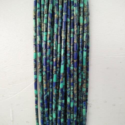 4x13mm Natural Lapis Lazuli Add Turquoises Stone Beads Loose Barrel Shape Bamboo Joint Stone Beads Charm Jewelry Necklace Making