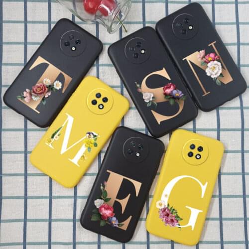 Case Redmi 9T Case Letter Flower Phone Cover For Xiaomi Redmi Note 9T Redmi9T Xiomi Redmi Note9T Case Silicone TPU Bumper Funda