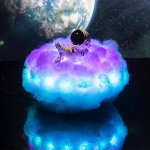 Colorful Clouds Astronaut Lamp Kids Night Light USB Rechargeable for Kids, Children, Toddler, Baby