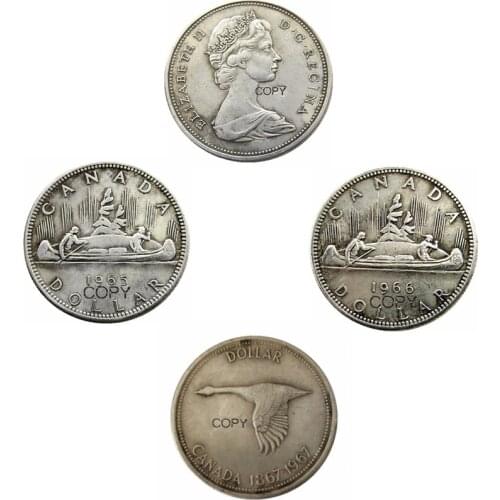 Date 1965 1966 1967 Canada Dollar ELIZABETH II D . G REGINA Silver Plated Copy Coins