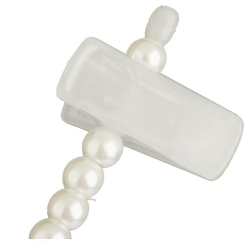 White Plastic Pearl Clothes Coat Trousers Hanger Hook Clips For Children Kids