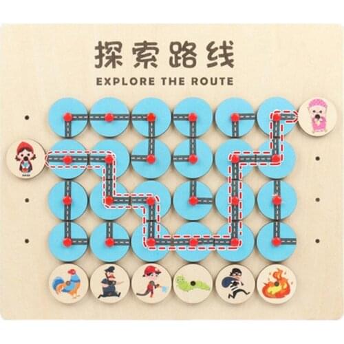 Kids Maze Board Montessori Game Find The Route Puzzle Toys Logical Thinking Training Educational Wooden Toys Gifts For Child
