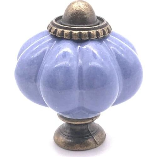 Violet Purple Pulls Pumpkin Cabinet Knobs European Furniture Handles Ceramic Door Knob Drawer Cupboard Kitchen Pull Knobs