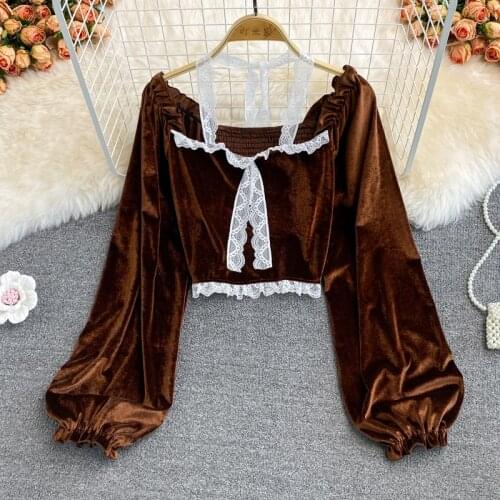 Коричневые блузки FMZXG China At AliExpress