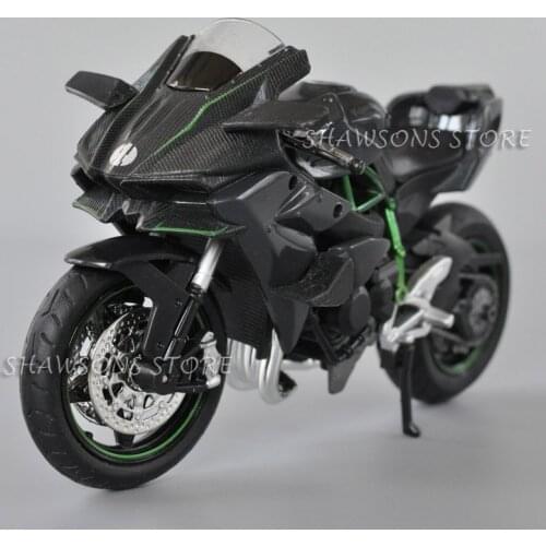 Diecast Motorcycle Model Toys 1:12 Ninja H2 Sport Bike Miniature Replica with Sound & Light