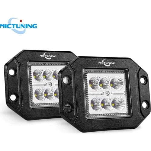 MICTUNING 4.8'' 18W Flood Pods LED Work Light Bar Off Road Fog Lamps Automotive Driving Cube For Vehicles 4X4 ATV SUV Truck Boat