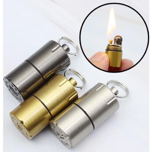 Mini Kerosene Lighter Keychain Flint Fire Starter Dropship Suppliers Cute Lighter Gadgets For Men Smoking Accessories