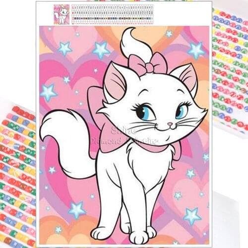 Diamond Painting Embroidery Kit Cat Animal Mary Disney Mosaic Cartoon 5D DIY Full Square Round Christmas Mural Home Decoration