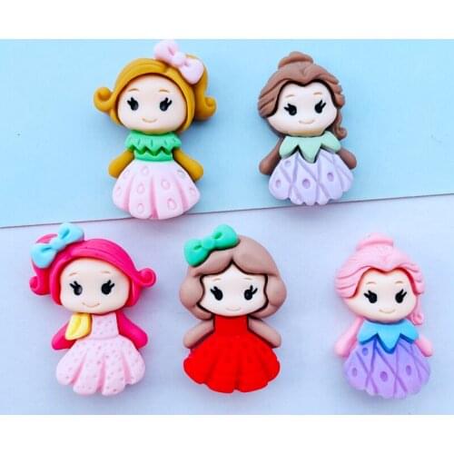 10/20 New Cartoon Lovely Princess Resin Flat DIY Crafts Scrapbook Hair Bow Center Accessories Embellishment 052