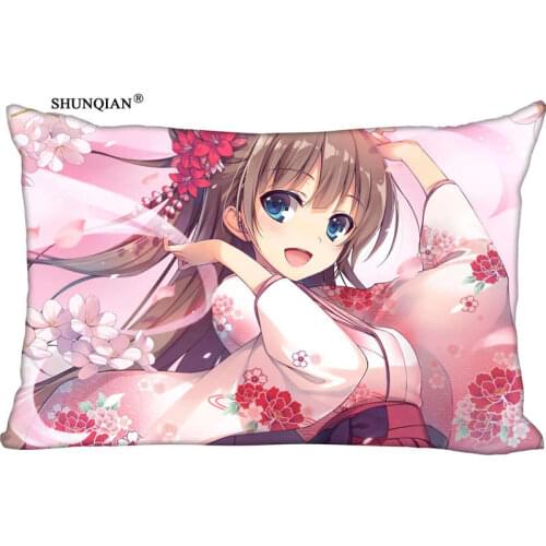New Anime Beautiful Girl Japanese Pillow Case Custom Wedding Pillowcase Cover Cases Gift Zippered Rectangle Pillow Case