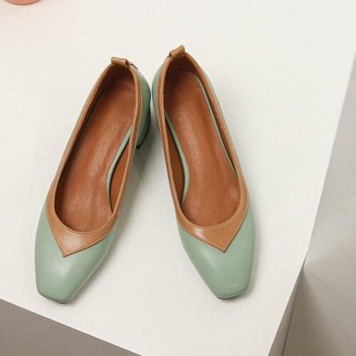 New Designer Women Pumps Middle Heels Shoes Woman Ladies Party Wedding Dress Square Toe Slip On Shoes Mixed Color Plus size