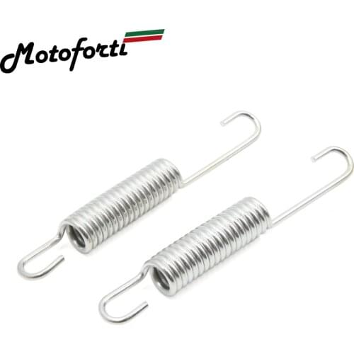 Motoforti 2pcs Silver Tone Metal Motorcycle Foot Kickstand Side Stand Spring for GS125 GN125