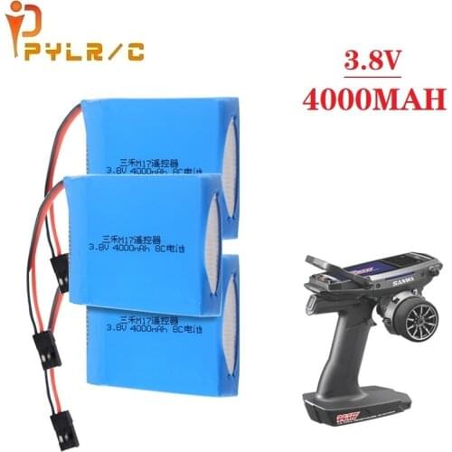 3.8V 4000mAh lithium Battery Futaba Connector for SANWA MT44 M17 RC Remote Controller Transmitter Radio Control Parts