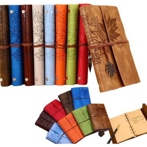 Traveler retro A7 notebook PU leather blank kraft paper diary stationery school office supplies portable creative diary book