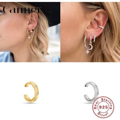 1PC 925 Sterling Silver Ear Cuff Simple Style Double Line Trendy Earrings For Women Fine Jewelry Cartilage Earcuff pendientes W4
