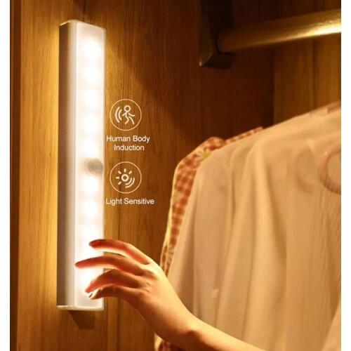 LED Night Light Motion Sensor Wireless USB Rechargeable 10 19cm Night lamp For Kitchen Cabinet Wardrobe Lamp 6 10 LED