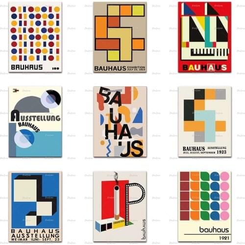 Bauhaus Exhibition Orange 1923 Posters Building1921Cigarette Art Living Room Decoration Wall Art Prints Home Decor Canvas Gift