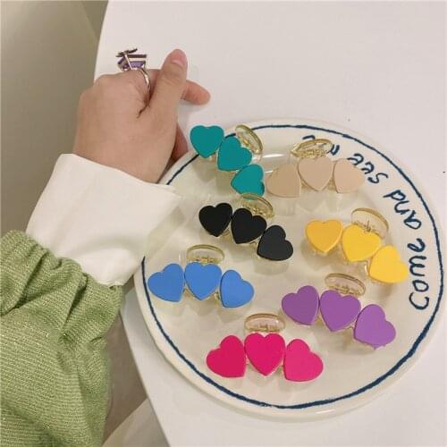 LOVOACC Vintage Colorful Love Heart Hair Claw Large Clear Arcylic Shark Hair Clamps Elegant French Hair Accessories for Women