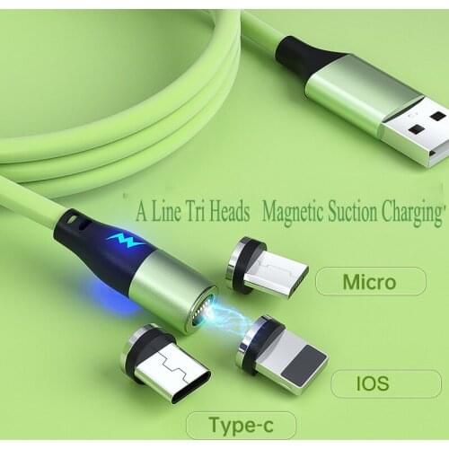 Liquid Silicone Charge Cable For IPhone Huawei Xiaomi Samsung Android Charging Magnetic Micro Charger USB Type C Data Cable