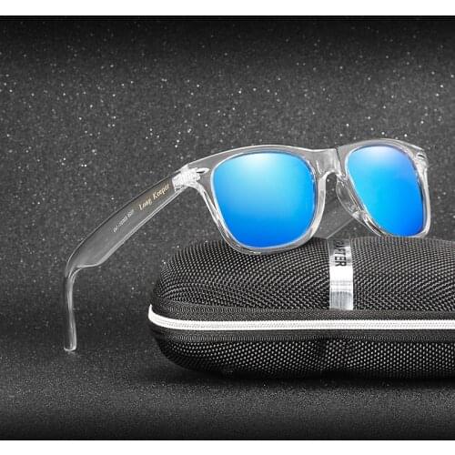Mirror Reflective Sunglasses Women Polarized UV400 Men Night Vision PC Transparent Eyewear Sun Glasses With LOGO Long Keeper