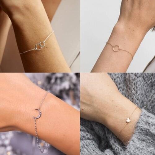 Womens Stainless Steel Metal Geometric Bracelet Fashion Personality Minimalist Decoration Jewelry Holiday Gift