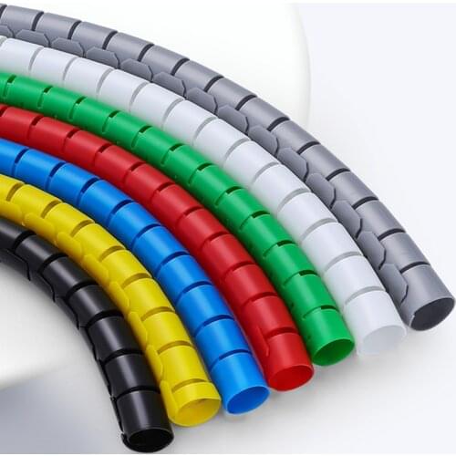 1meter Line Organizer Pipe Protection Spiral Wrap Winding Cable Wire Protector Cover Tube without clip