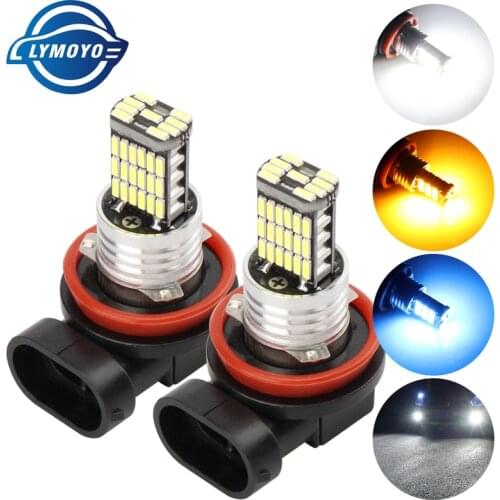 1PC Fog light H1 H3 LED H7 H11 H8 9006 HB4 9005 HB3 Car Headlight Bulbs LED Lamp with 4014 Chip Auto Fog Lights Running Light