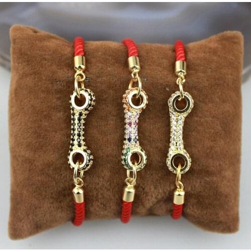 10pcs/lot Handmade colorful cz connector bracelet, plated copper with cubic zircon charm jewelry,fashion bracelet wholesale