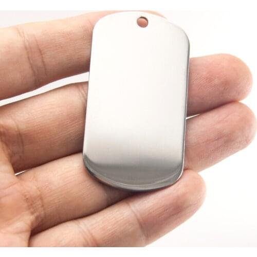 10pcs Round corner military tags Stainless Steel Mens Necklace Pendant silver/gold/black color Dog Tags Army Name plate tag