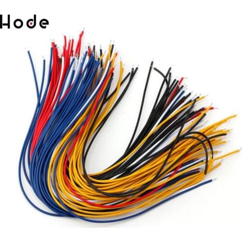 100Pcs Double Head PCB Solder Cable 20CM Breadboard Fly Jumper Wire Cable Tin Conductor 5 Color