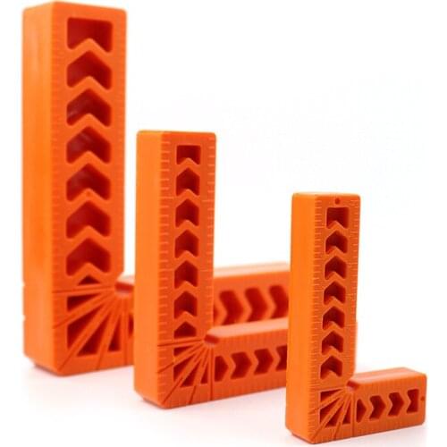 2Pcs Woodworking L Shape Ruler 3/4/6Inch 90 Degree Plastic L-Shape Corner Clamping Square Right Angle Clamps Tools