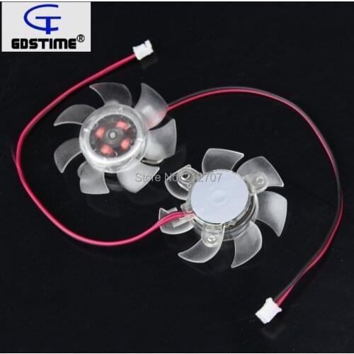 200pcs/lot Gdstime 2Pin 12 volt 45mm PC Computer Graphics VGA Card Cooling Fan