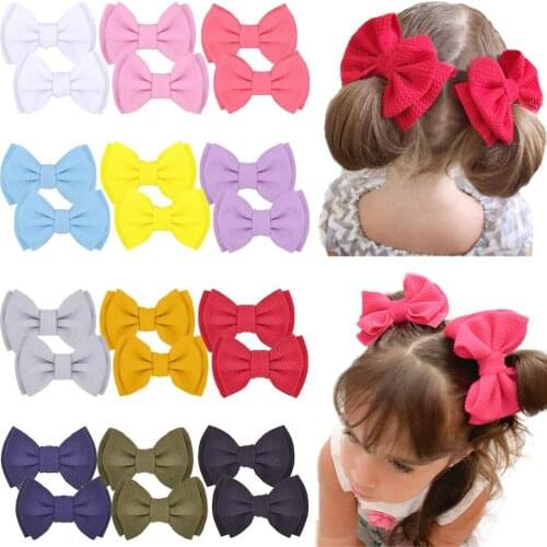 24Pieces Big Bows 4.5" Ponytail Pigtail Alligator Clips Hair Barrettes Accessories for Baby Girl Toddlers Teens Kids In Pairs