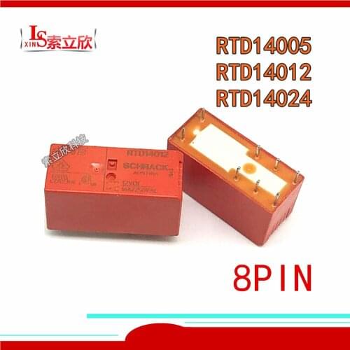5PCS/lot 100%Original New Relay RTD14005 5VDC RTD14012 12VDC RTD14024 24VDC RTD14048 48VDC 8PIN 16A 5V 12V 24V