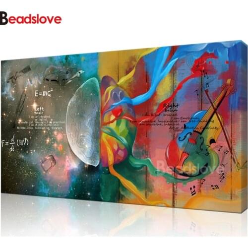 Abstract Left and Right Brain 5d Diamond Painting Round Drill large Diy Diamond Embroidery Cross Stitch Kit mosaic diamond art