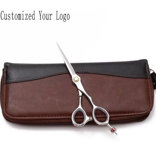6In. 17.5cm Engraving Logo JP 440C Silver Hairdressing Scissors Cutting Shears Regular Scissors Professional Hair Scissors C9020