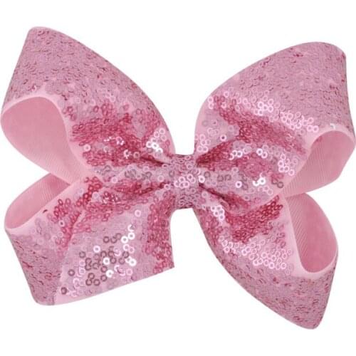 6 Inch Shiny Sequins Grosgrain Ribbon Hair Bows With Clips Boutique Girls Hairpins Children Kid Headwear Girl Hair Accessories