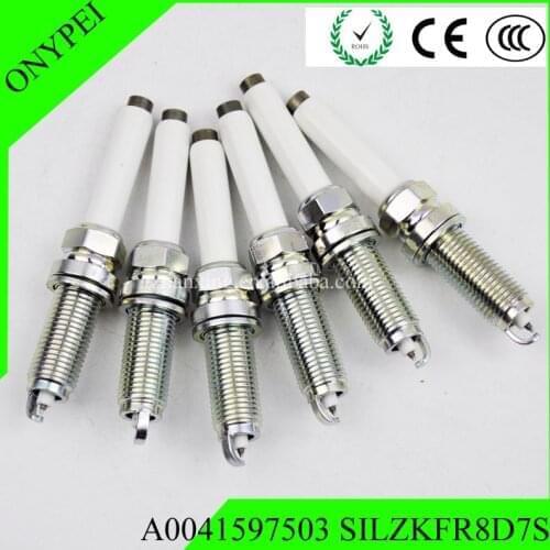 6PCS) Iridium Spark Plug A0041597503 SILZKFR8D7S For Mercedes W176 W204 S204 W212 S212 C207