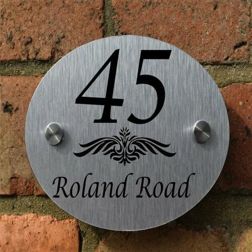 6 Styles House Aluminium Composite Sign Plaques Door Number Sign Personalised Plate 2 Sizes