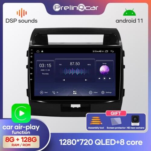Prelingcar Android 10.0 NO DVD 2 Din Car Radio Multimedia Video Player Navigation GPS For Toyota Land Cruiser 11 200 2007-2015